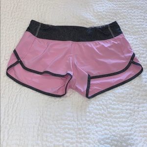 pink lululemon athletic shorts